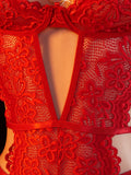 Adult Semi Transparent Heart-shaped Ornament Lace erotic Underwear Suspender Women Sexy Lingerie Nightclub Party Bodysuit