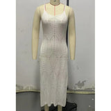 S - XL Backless Hollow Out Crochet Knitted Tunic Beach Cover Up Cover-ups Beach Dress Beach Wear Beachwear Female Women V6347