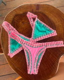 2026 Women Swimsuit Elegant Wine Red Bikini Set with Unique Braided Trim Perfect for Beach Wear and Pool Parties Summer Getaways