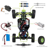 WLtoys 12428 1:12 4WD RC Off-Road Racing Car – 50KM/H High Speed Alloy Climbing Truck with LED Lights