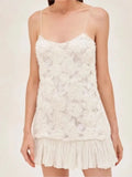 2025 Summer Lady New 3D Flower White Mini Chiffon Dresses Sexy Backless Simple Elegant Fashion Ladies Slim Holiday Party Outfits