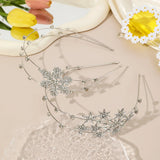 AWAYTR New Fashion Luxurious Snowflake Rhinestones Hairbands Sweet Flower Headband for Women Girl Hair Accessories