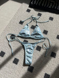 Shiny Bikini Set 2025 Women Luxury Bling Purple Neon Green Push Up Micro Swimsuit Summer Bathing Suit Thong Swimwear Biquini