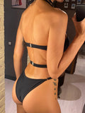 Asymmetric V-bra Underwired Cut Out Women Swimwear One Piece Swimsuit Female High Cut Monokini Bather Bathing Suit Swim V5928