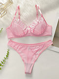 New Design High-Quality Lingerie Set With Sexy butterfly Line Mesh Plicing Women's Underwear Push Up Bra 2 Pieces YS2417