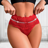 1pcs Low Waist Red Sexy Women's Panties Embroidery Floral Lady Briefs Elegant Sexy Lingerie   Fashion Style Female Underwear