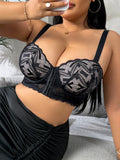 Front Buckle plus size Brassiere Embroidered Lace Splicing Push up Bra for women Thin cup Comfortable sexy bras