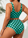 2026 Large Plus Big Size Swimsuit Women Sporty Bikinis High Waist Printed Swimwear Female Bathers Bathing Swimming Swim Suit 5XL