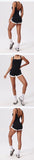 Women's Seamless Yoga Jumpsuit - Quick-Dry Color Block Naked Feel Bodysuit & Cut-Out Backless Straps for Running Fitness Workout