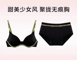 Wireless Non Padded Bra Set for Small Bust Seamless Comfort Bralette & Briefs Pure Elegant Ladies Intimates Teen Girls Underwear