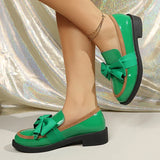 Plus Size 43 Bowknot Loafers Women 2026 Autumn Thick Sole Platform Oxfords Shoes Woman Comfortable Slip On Single Shoes Ladies