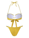 Sexy Shell Bikini Set With Skirt Women Two-Pieces Swimsuit 2024 New High Fork Skirt Set Biquini Swimwear For Girl Clothing