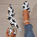 Zoki Fashion Leopard Print Thick Heel Sandals Women Back Strap High Heels Sandals Woman Plus Size 42 Pointed Toe Slingbacks