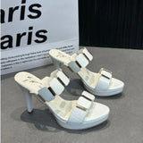 New Summer Pointed Toe Sexy Comfortable Banquet High Heels Fashionable Shallow Mouth/simple/elegant Outside Women's Slippers