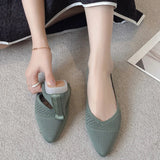 2025 Women Pointed Toe Flats Breathable Fabric Spring Summer Flat Shoes Soft Sole Slip-on Girls Daily Walking Driving Loafers