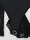 2026 Sexy Four-piece Women Swimsuit Long-sleeve Cover-up Swimwear Summer Solid Bikini Set Brazilian Beachwear Party bathing suit