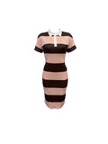 Summer women's fashionable lapel contrasting color slim fit slit dress