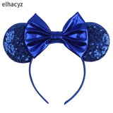 2025 Chic Disney Embroidery Sequin Minnie Ears Headband DOT Bow Hairband Girls Women Party Head Wear Kids DIY Hair Accessories