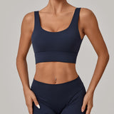 Running Sports Bra Women High Support Open Back Yoga Breathable Slim Fit Fitness Pilates Tank Top With Removable Pads