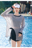 Swimsuit Plus Size Girl Conservative Split Fashion Sports Sunscreen Long Sleeved Slimming Hot Spring Three Piece Set