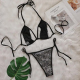 DEKA 2025 Sexy Brazilian Sequins Bikini Woman Swimsuits Crystal Swimwear Bikini Thong Biquini Swim Suits Beachwear
