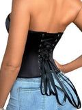 French Fashion Heart-Shaped Vest Corset Casaul Style Chest Corset Boned Motorcycle Style Short Sexy Waist Trainer For Women EEI6