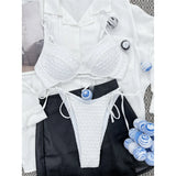 Wrinkled Underwired Brazilian Bikini Female Swimsuit Women Swimwear Two-Pieces Bikini Set Bather Bathing Suit Swim Lady V3999