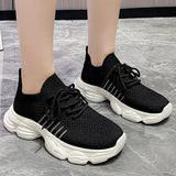 Casual Solid Thick Platform Sneakers for Women Spring 2025 Autumn Breathable Mesh Sports Shoes Woman Outdoor Lace Up Mujer