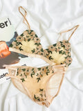 MOYISU French Lace Bralette Set for Small Breasts No Underwire Summer Bras Sexy Triangle Bra Petite Girls, Pure Desire Lingerie