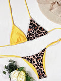 Halter Splicing Leopard Bikinis 2026 Satin Bikini Female Swimsuit Women Swimwear Two-pieces Bikini Set Micro Bathing Suit Swim