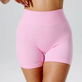 Women Pink Yoga Shorts Sportswear Woman Gym High Waist Sports Shorts Fitness Running Activewear Tummy Control Workout Leggings