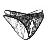 2024 Embroidered Low Waist Female Underwear Exotic Triangle Crotchless Women Panties Porno Romance Thong Open Seduction G-string