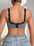 Daily Plaid Women's Bra Push up Underwire Seamless Underwear Stylish Strappy Cross Wide Shoulder Straps Women Lingerie