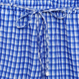 Gingham Printed Jumpsuit Women 2025 Summer Spring Wide Leg Casual Overalls for Women Cotton Linen Romper Pockets Playsuit