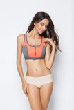 Sports Bra Women Front Zipper Double Inner Cup Push Up Patchwork Tops Female Yoga Fitness Shockproof Vest Sport Bras for Women