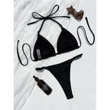 2026 Sexy Halter Bikini Female Swimsuit Women Swimwear Two-Pieces Bikini Set High Cut Leg Padded Bather Bathing Suit Swim V8271