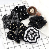 5Pcs/Lot Girl Pink Red Hair Band Accessories Fashion Large Hair Ties Solid Color Elastic Scrunchies For Women Ponytail Hairstyle