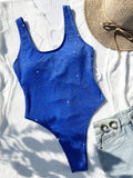 DEKA Bandage Shiny Swimwear Women Hollow Out One Piece Swimsuit New Backless Monokini Swimming Beachwear Bathing Suits
