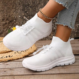 Breathable White Sport Sneakers Women Plus Size 43 Mesh Platform Running Shoes Woman 2026 Soft Thick Sole Walking Shoes Ladies