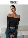 2025 autumn one-shoulder long-sleeved slim-fitting commuting inner top