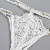 Porn Women Sexy Lingerie Lace Underwear Halter Bodysuit Garter Intimate Erotic Babydolls Sex Costumes Bra Set
