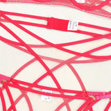 Toucheart 4 Piece Set Bra Set Nude See-Through Mesh Contrasting Color Hemmed Sexy Underwear For Women Girdle Garter Belt Suit