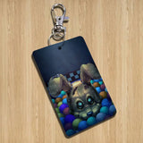 2026 A-FnafS oppression Rectangle ID Card Case Keychain Access Card Bag Key Tag Ring Leather Card Holder Key Ring Access