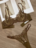 Toucheart Erotic Lingerie Panty 2PCS Thin Model See-through Lace Big Breasts Appear Smaller and Prevent Sagging Delicate Bra Set