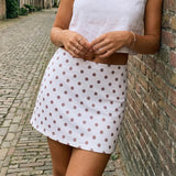 Women's Fashion Skorts Mini Skirts Dot Print Short Skirts Summer Casual Skirts for Party Streetwear