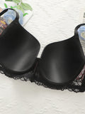 Women's Sexy Oversized Lingerie With Half Cup Pull-up Gathered Black And Red Lace Design Suitable For Plump Women 90D-110D B2387