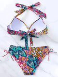 S- XL Printed Underwired Bra Cup Bikini Female Swimsuit Women Swimwear Two-pieces Bikini Set Push Up Bather Bathing Suit Swim