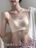 Trim T-Shirt Bra Women's Ultra Thin Wirefree Low Cut Support Seamless Invisible Cover Autumn Slimming Large Chest Comfort S-2XL
