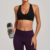 Sports Bra Gathered Neck Hanging Style Backless Tight Yoga Bra Women's Top Fitness Outdoorsports Pilates Training Gym Workout