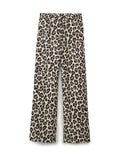 Foridol Leopard Print Wide Leg Long Pants Women Spring Summer Straight Fashion New Pants Zip Casual Female Pantalones 2025
